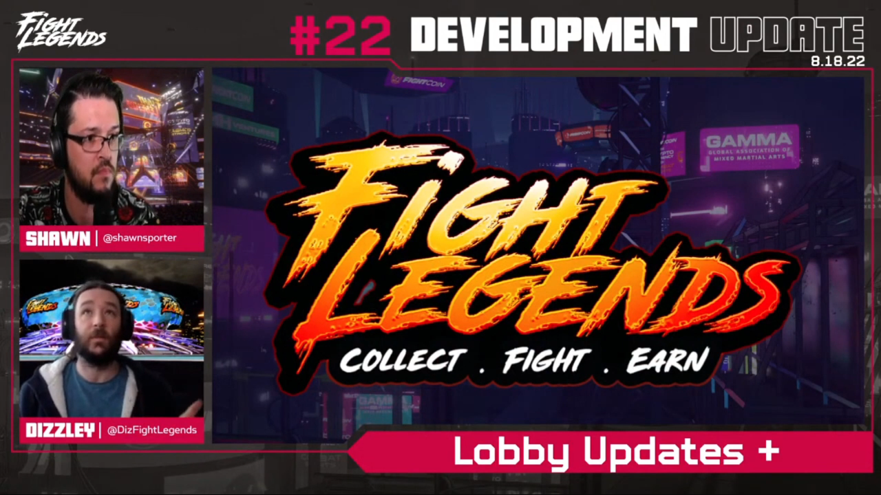 Fight Legends development show featuring two presenters