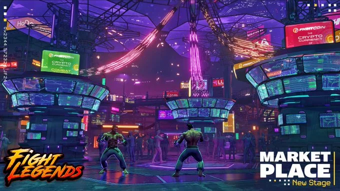 Fight Legends marketplace environment artwork
